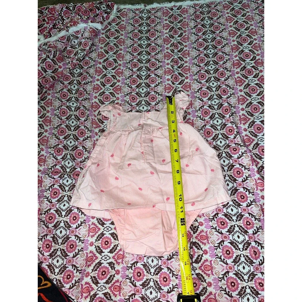 Girl’s Carter’s Pink Bunny Print Sleeveless Bodysuit Dress Size 6 Months